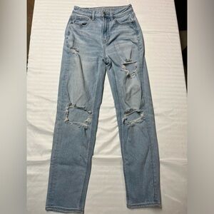 American Eagle mom jeans, distressed, size 00 regular